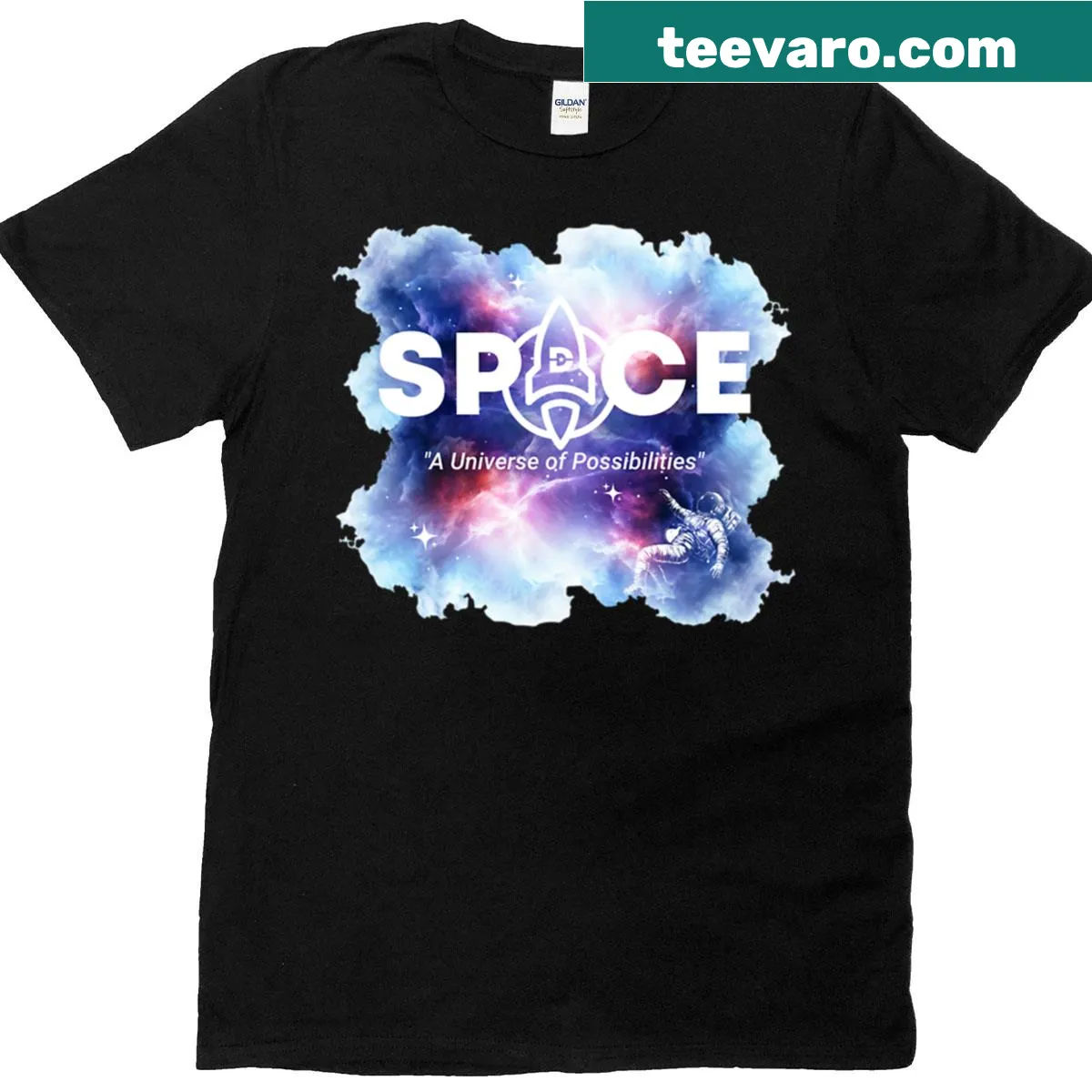 T-shirt with inspiring text 'A Universe Of Possibilities' — on a men's t-shirt