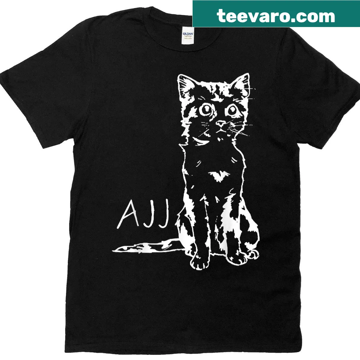 Funny cat graphic T-shirt for cat lovers — on a men's t-shirt