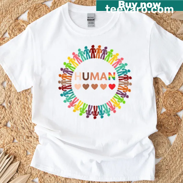 T-shirt featuring a heartwarming design promoting racial justice and equality
