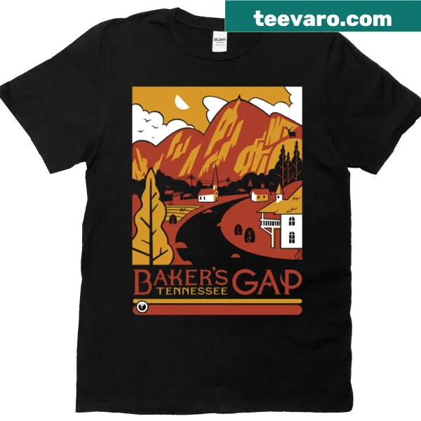Illustrated T-shirt inspired by Baker's Gap tourist posters