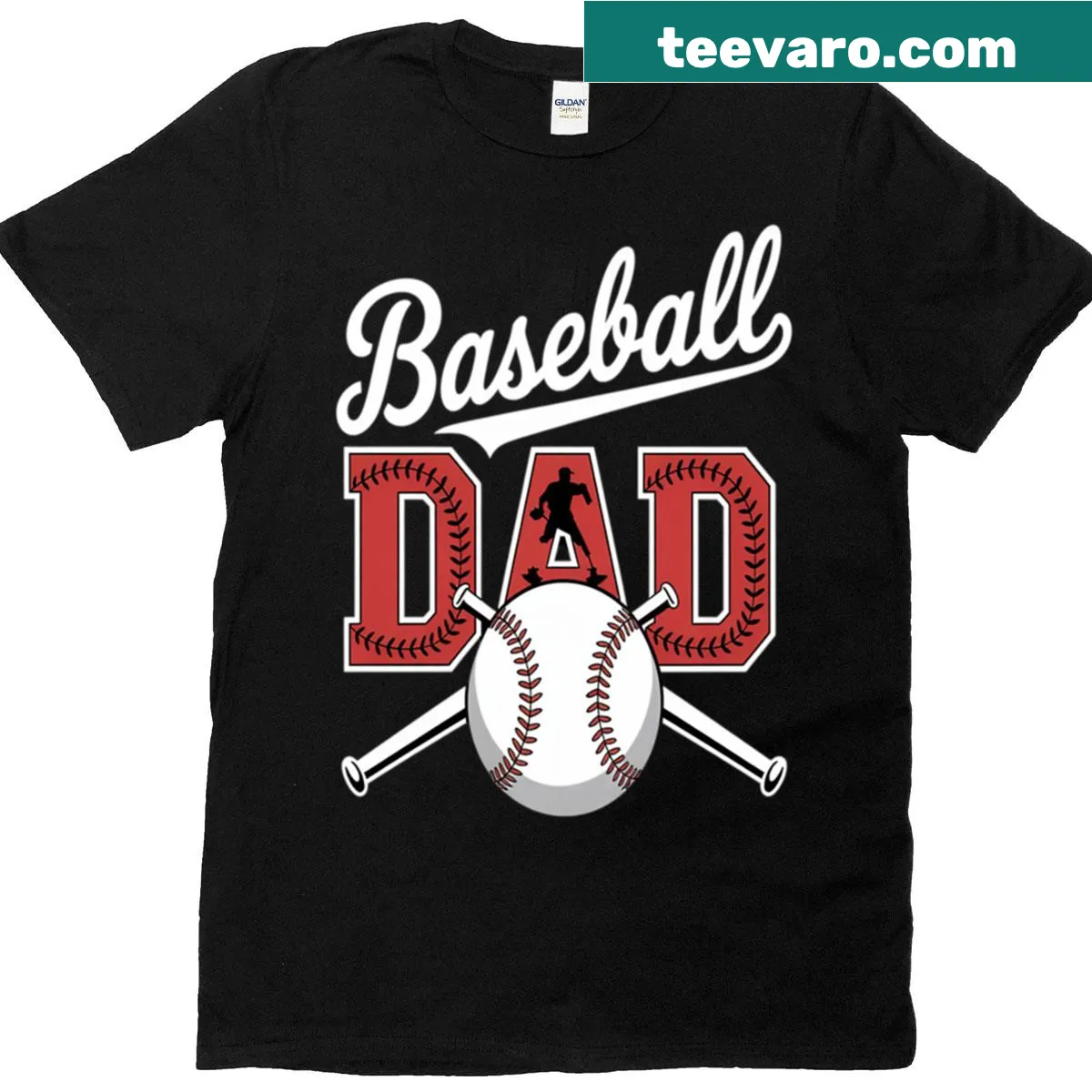 Father's Day t-shirt for baseball lovers with bold graphics — on a men's t-shirt