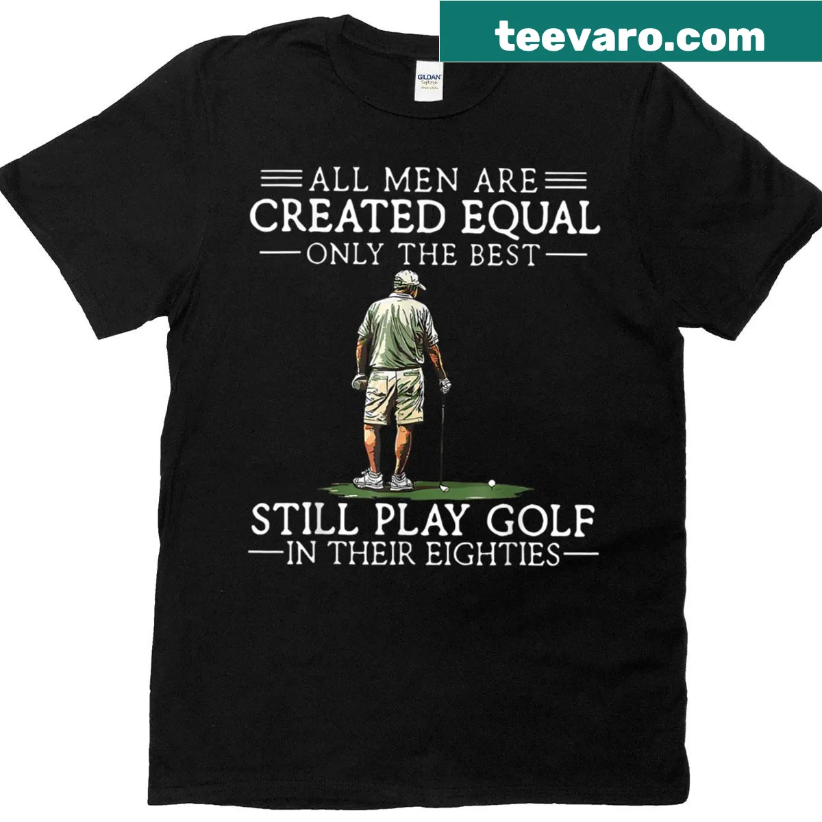 Funny golfer t-shirt with vintage golf design — on a men's t-shirt