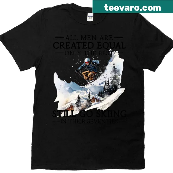 Proud skiing t-shirt celebrating men in their seventies