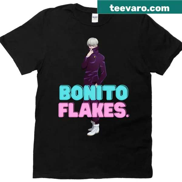 Anime-inspired t-shirt featuring bonito flakes for Toge Inumaki fans