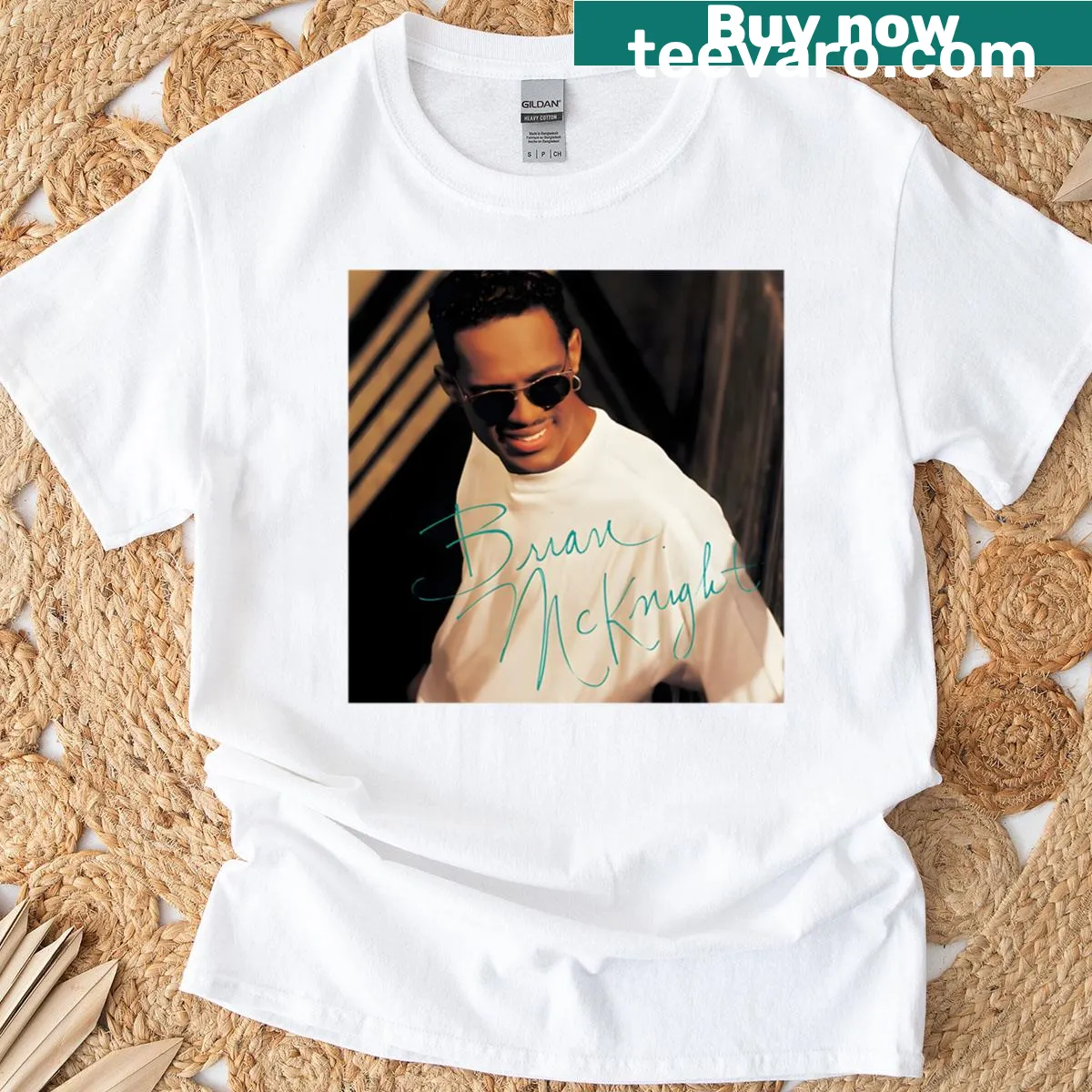 Vintage-style Brian McKnight t-shirt for music lovers — on a men's t-shirt