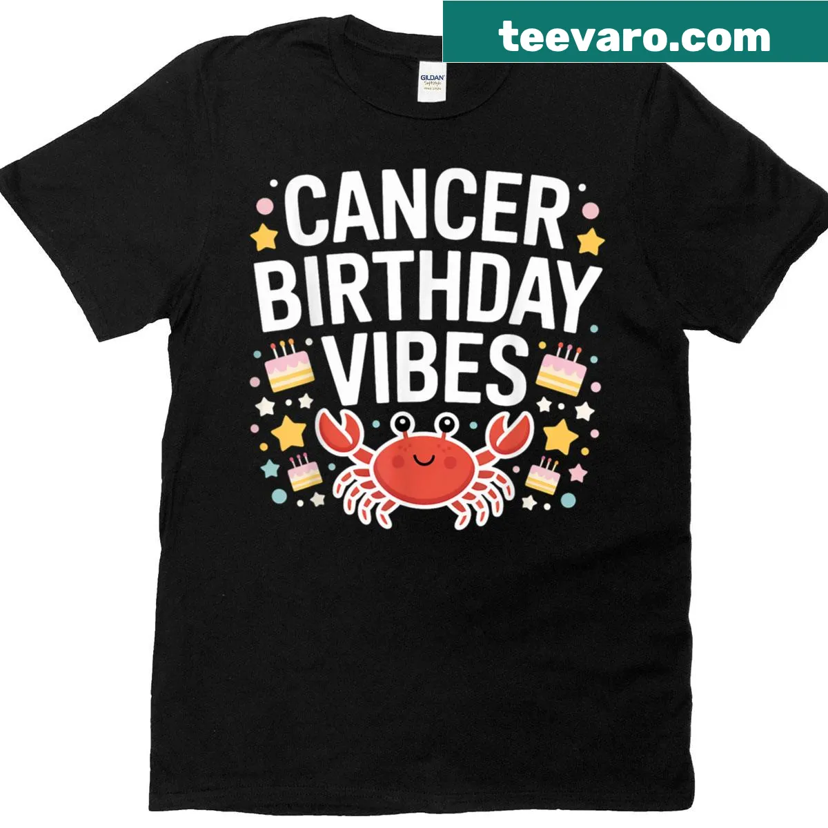Cute crab zodiac birthday t-shirt for Cancer sign kids — on a men's t-shirt