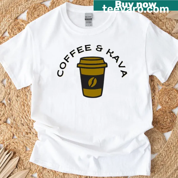 Illustration of coffee and kava on a casual t-shirt