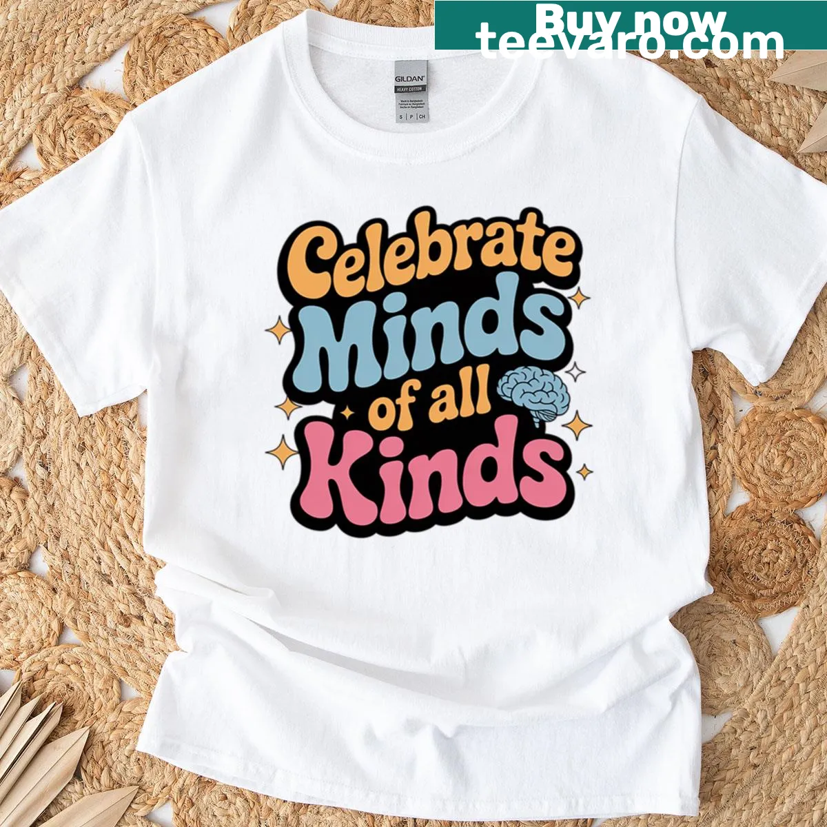 Inspirational typography design celebrating diverse minds on T-shirt — on a men's t-shirt