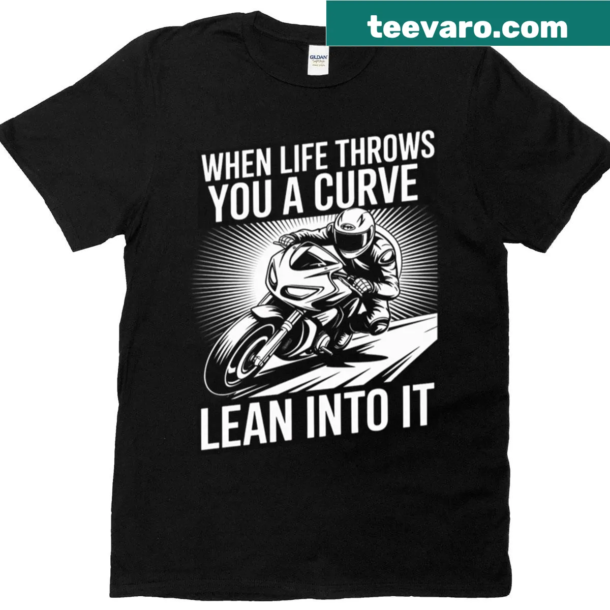Bold motorcycle illustration T-shirt for bikers — on a men's t-shirt