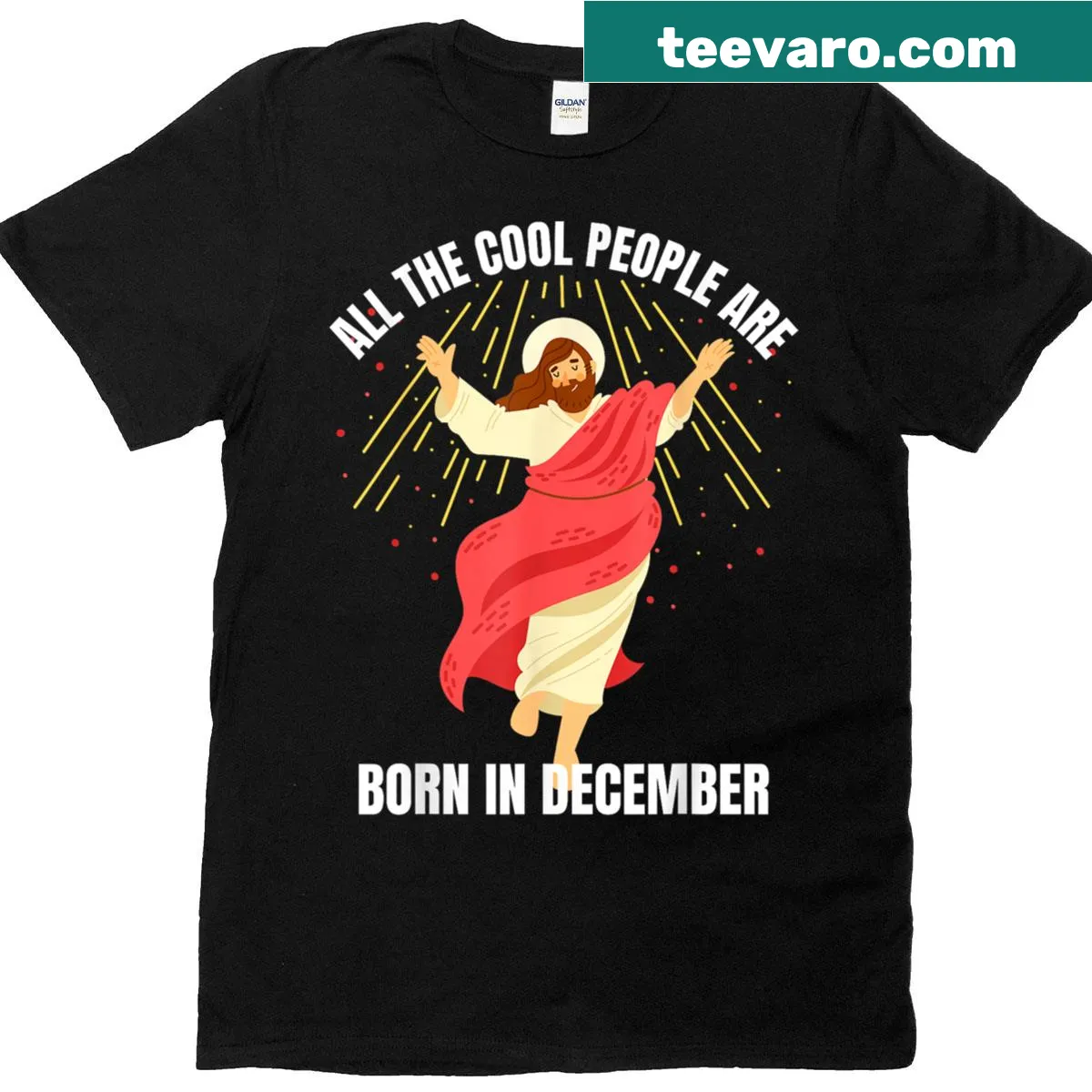 Typographic design stating 'Cool People Are Born In December' — on a men's t-shirt