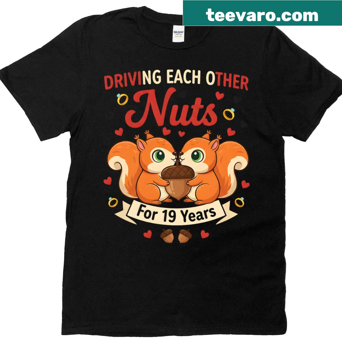 Funny 19th wedding anniversary T-shirt for couples — on a men's t-shirt