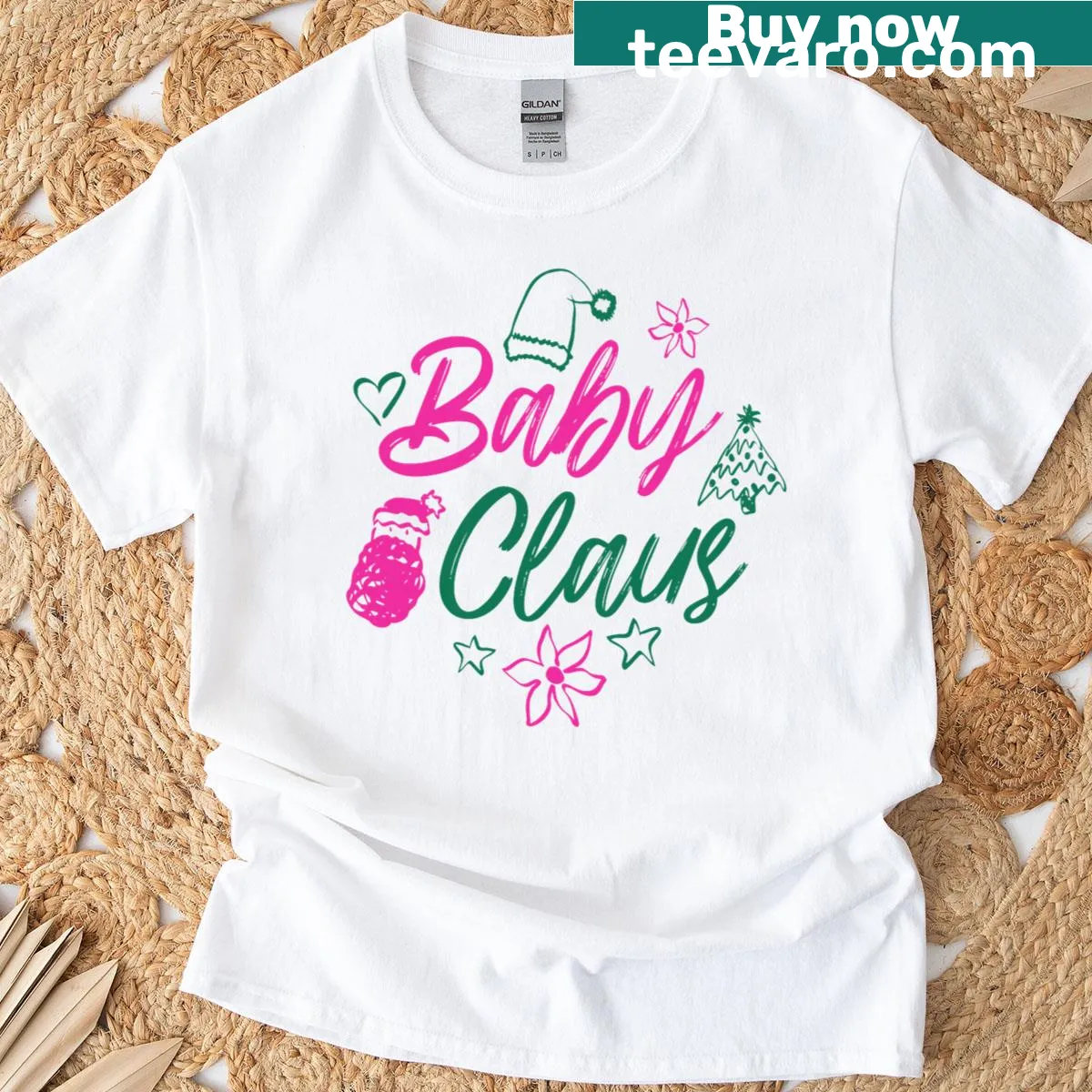 Cute baby Claus t-shirt with Santa design, perfect for kids. — on a men's t-shirt