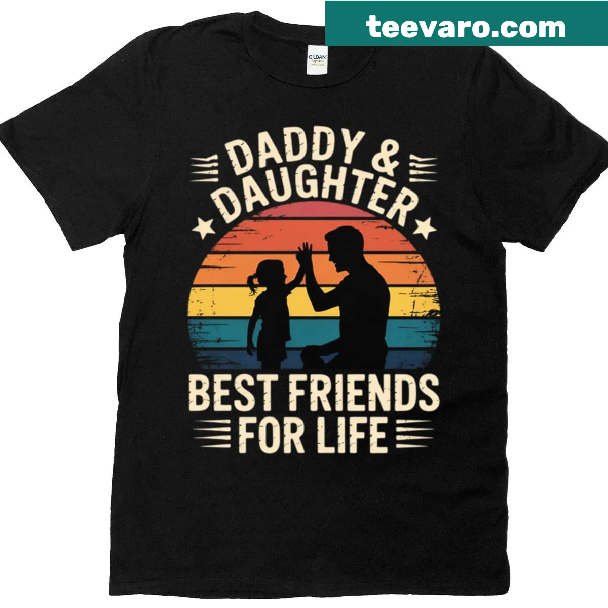 Heartwarming daddy and daughter friendship graphic t-shirt — on a men's t-shirt