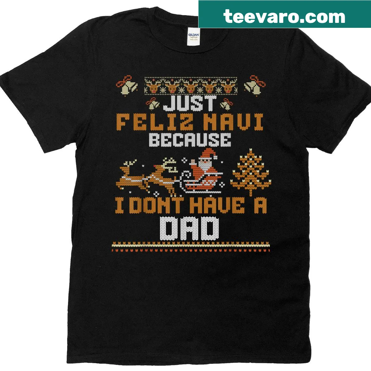 Funny holiday shirt with humorous text about being a dad — on a men's t-shirt