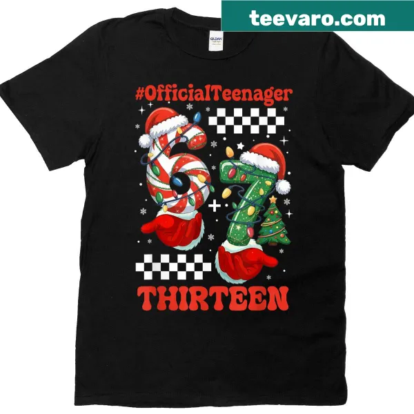 Funny 6 7 13th birthday text on T-shirt