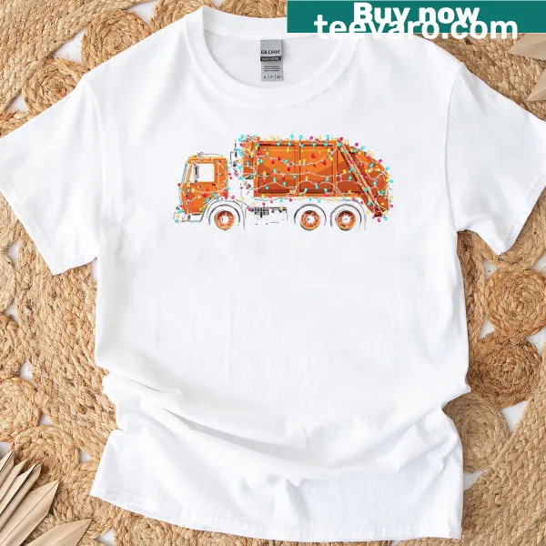Garbage truck Christmas graphic t-shirt