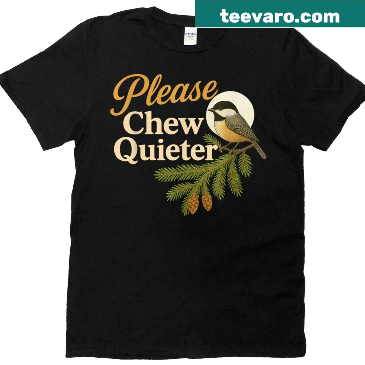 Vintage bird illustration T-shirt featuring nature graphics — on a men's t-shirt