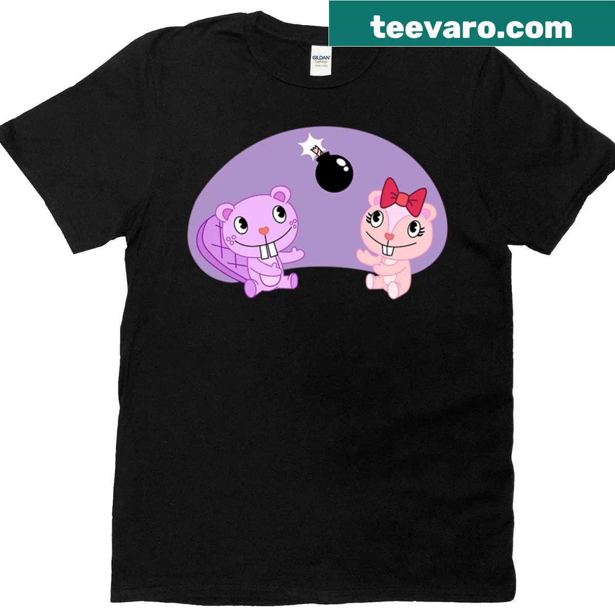 Fun T-shirt with a cartoonish toothy grin graphic — on a men's t-shirt