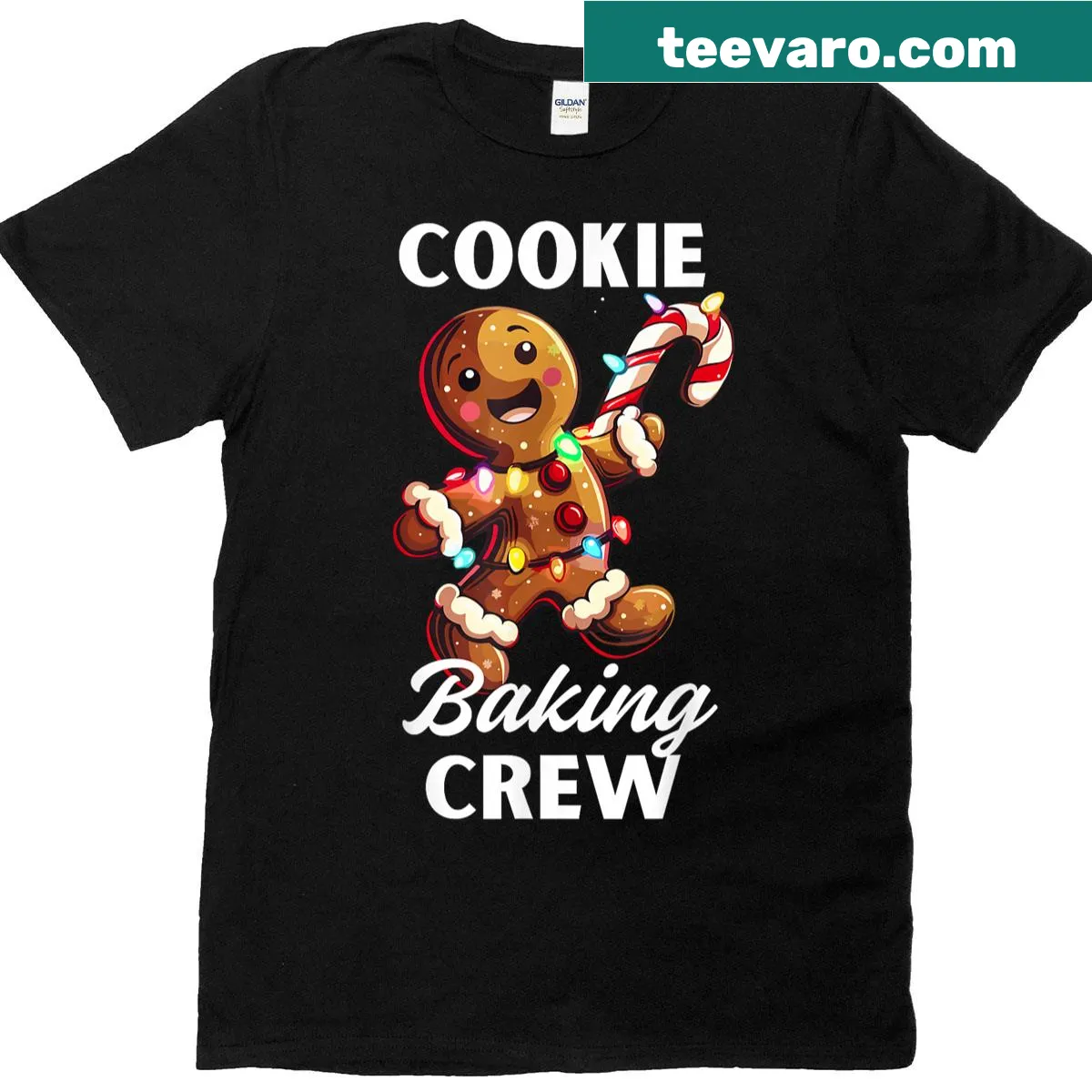Funny Christmas baking t-shirt with gingerbread cookies — on a men's t-shirt