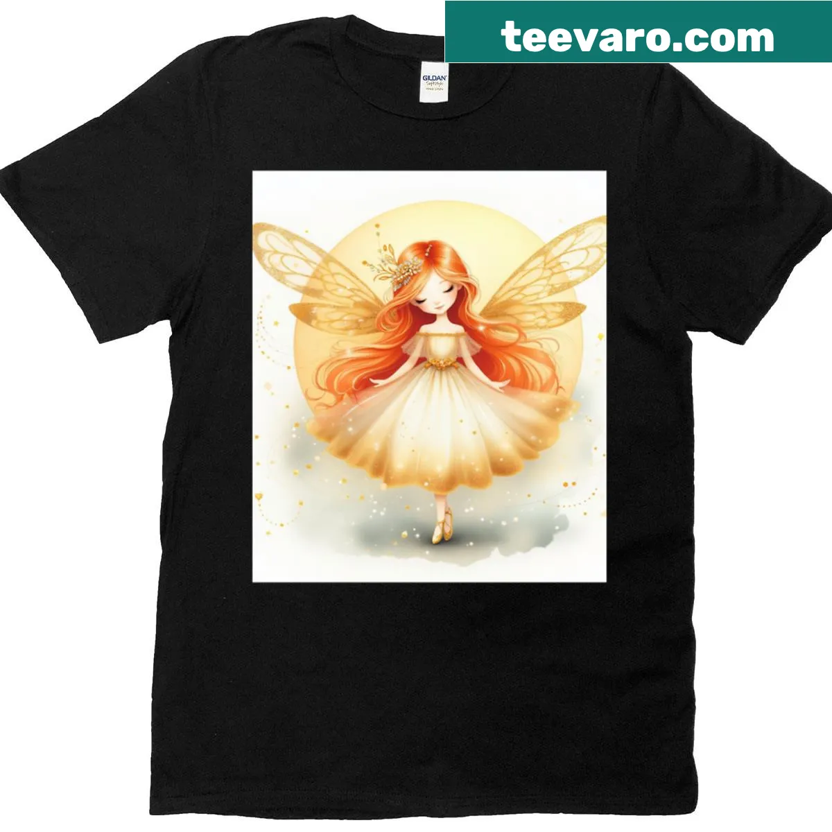 Graphic T-shirt featuring the phrase Gold Dream in artistic typography — on a men's t-shirt