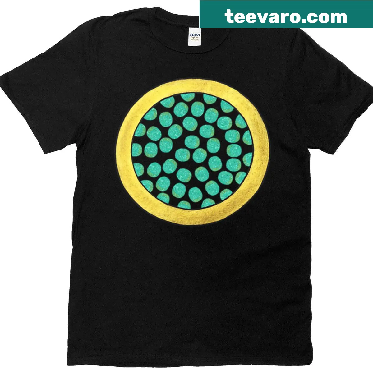T-shirt with the phrase 'Golden Radiance' in a stylish font — on a men's t-shirt