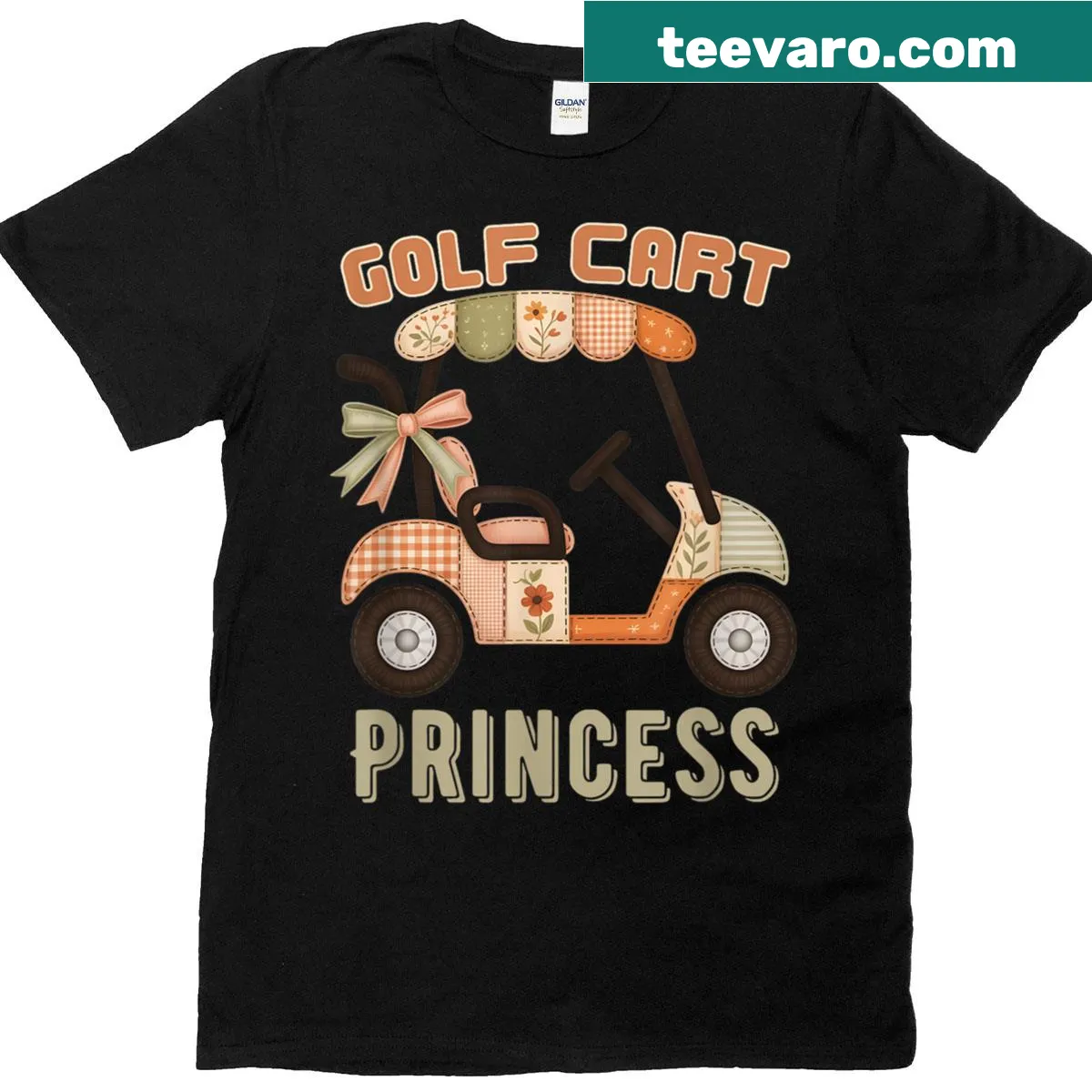 Golf Cart Princess T-shirt with playful typography — on a men's t-shirt
