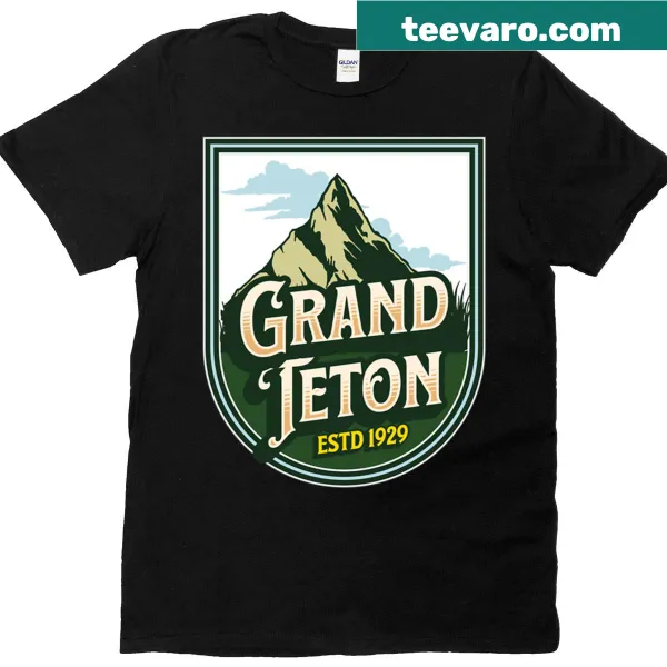 Illustration of Grand Teton National Park on a t-shirt