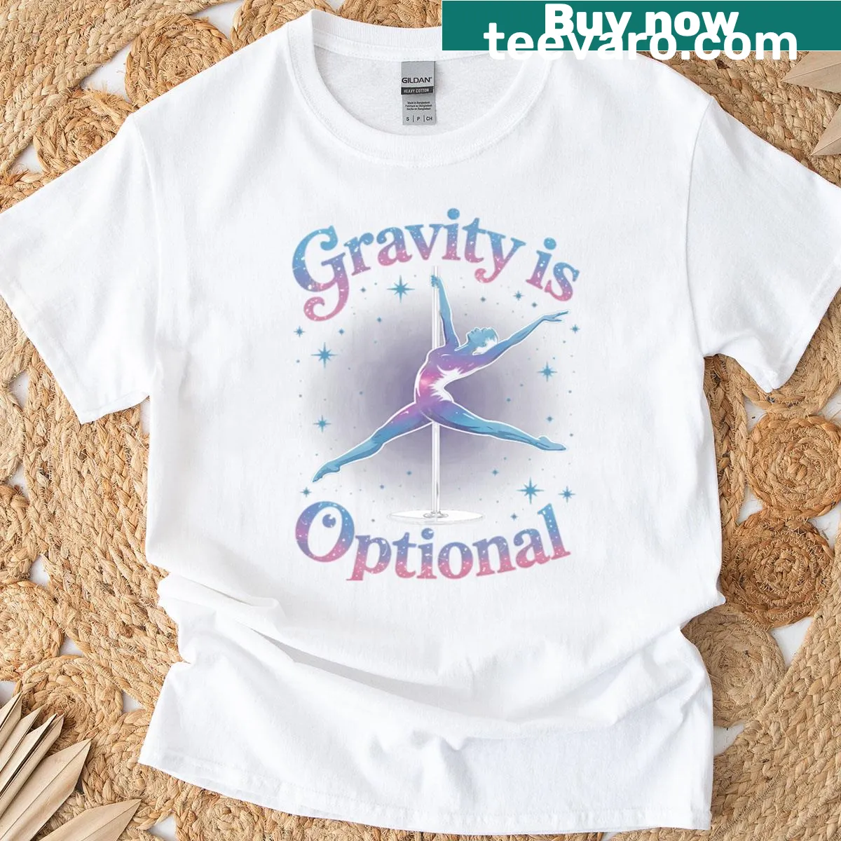 Aerial silks graphic t-shirt with inspirational text — on a men's t-shirt