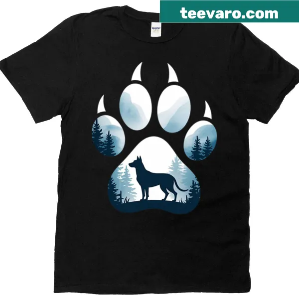 Great Pyrenees t-shirt with paw print and mountain design