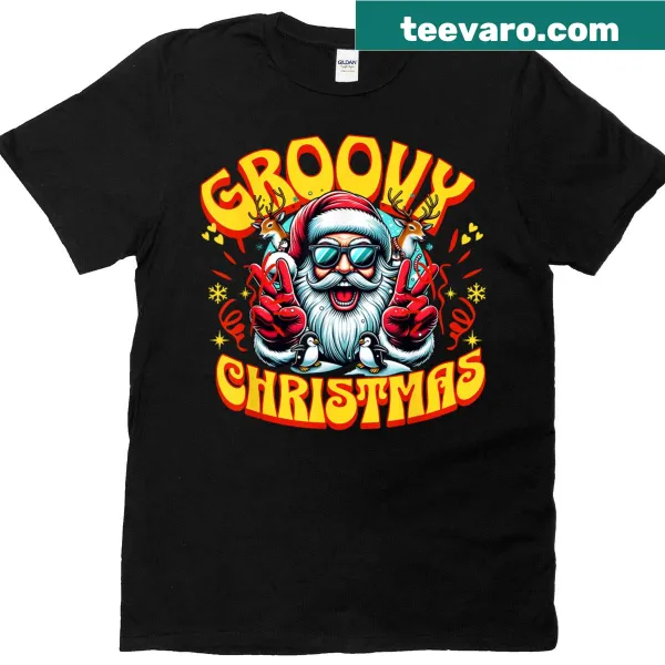 Funny Christmas T-shirt with the phrase 'Groovy Xmas'