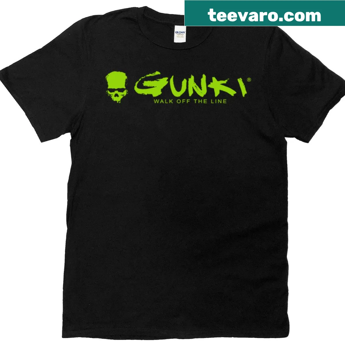 Fishing-themed T-shirt with the phrase 'Walk Off The Line' — on a men's t-shirt
