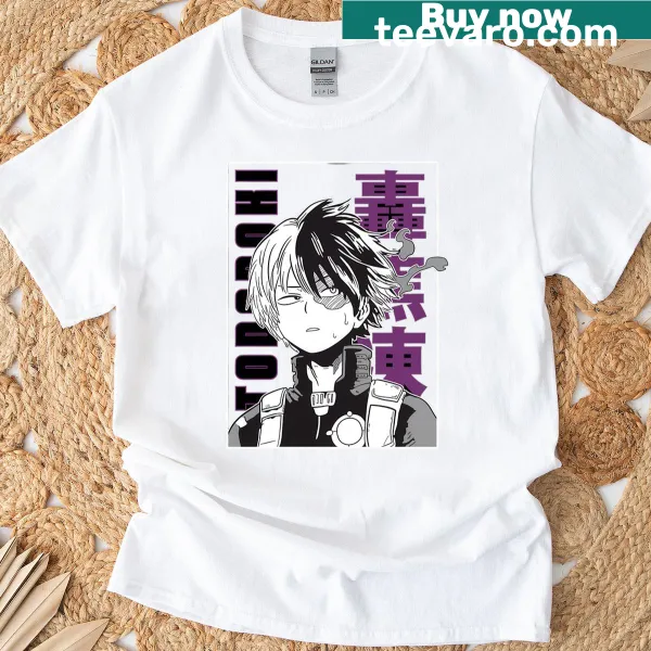 Abstract typography T-shirt depicting half-cold, half-warm themes