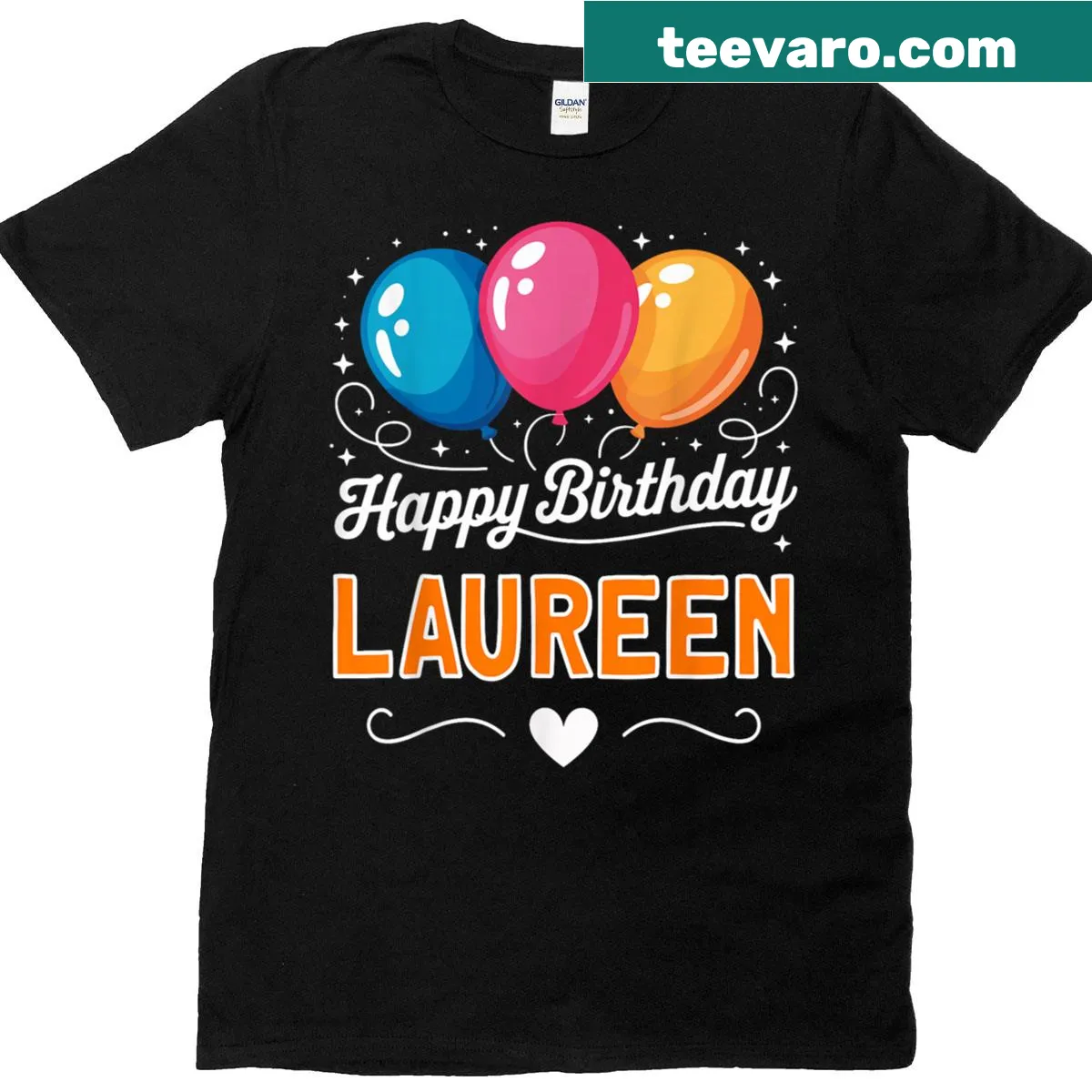 Happy Birthday Laureen T-shirt with cheerful message — on a men's t-shirt
