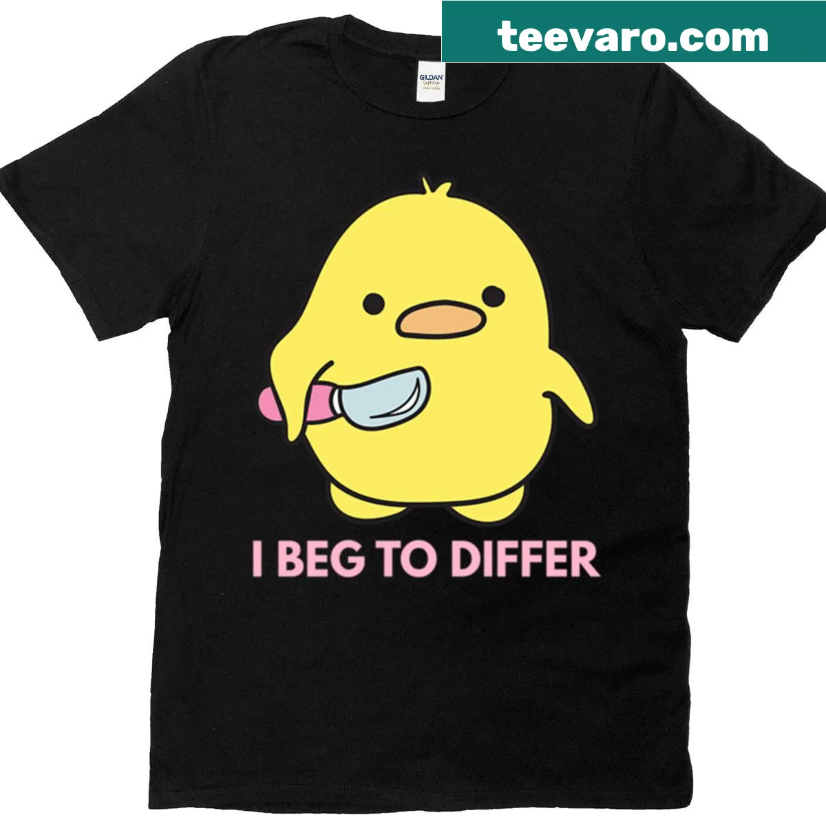 Humorous T-shirt with bold text 'I Beg To Differ' — on a men's t-shirt