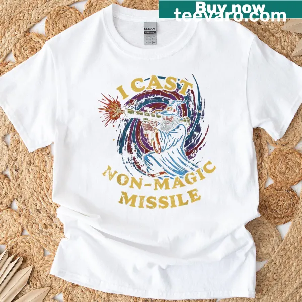 Funny wizard-themed T-shirt with parody text