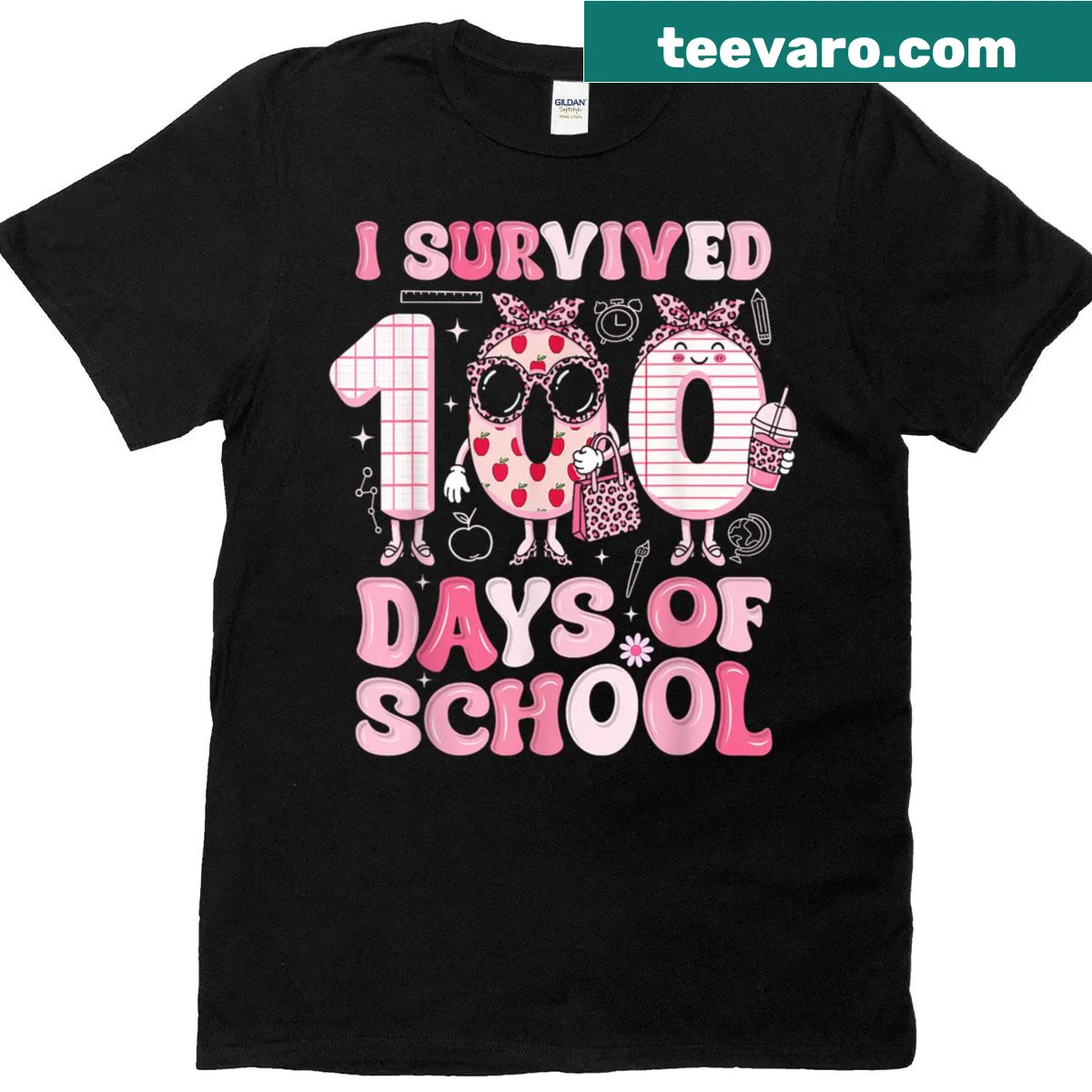 Vintage distressed t-shirt for teachers celebrating 100 days of school — on a men's t-shirt