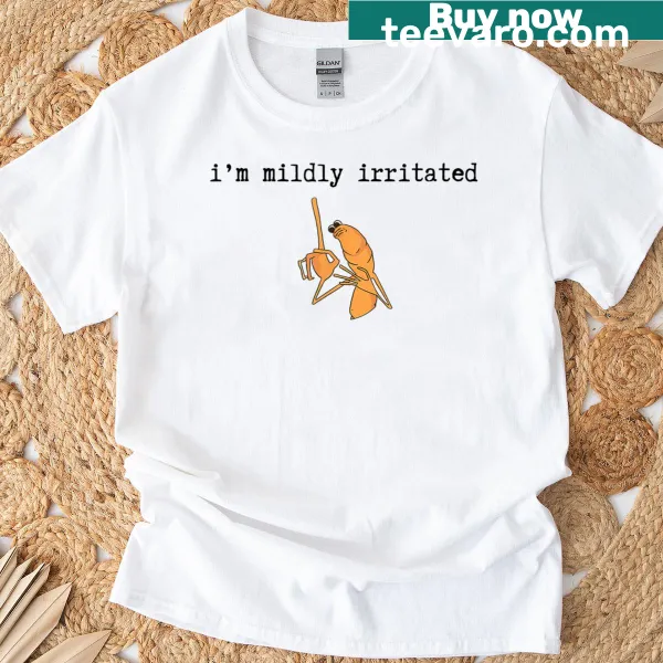 Funny t-shirt featuring 'Mildly Irritated Marcus the Worm' meme