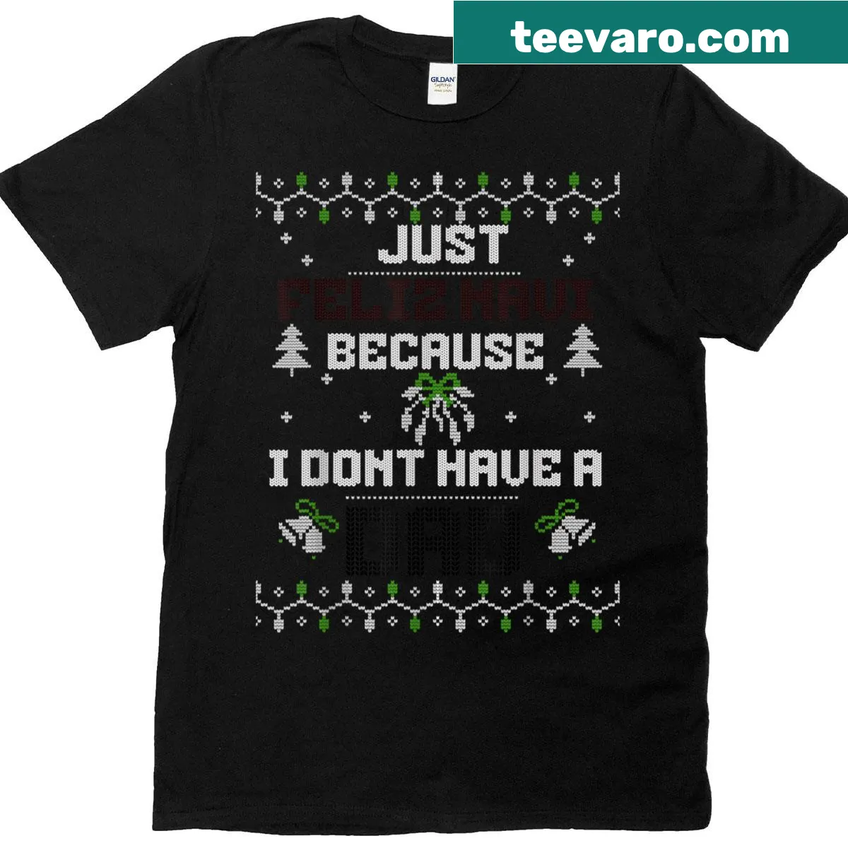 Funny Christmas T-shirt with text about not having a dad — on a men's t-shirt