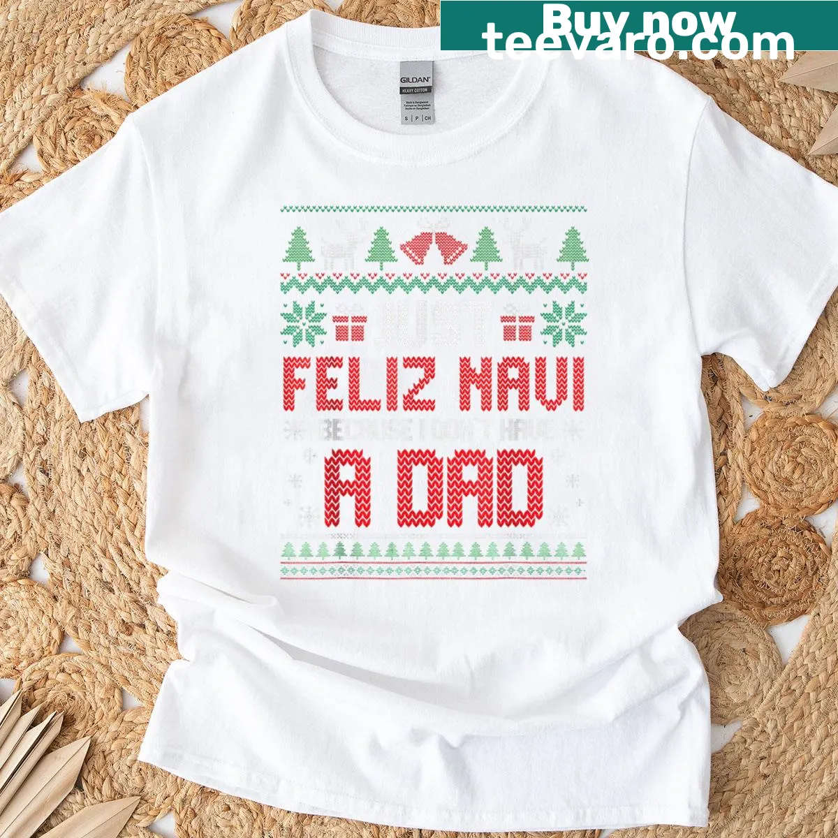Sarcastic Christmas t-shirt with humorous holiday phrase — on a men's t-shirt