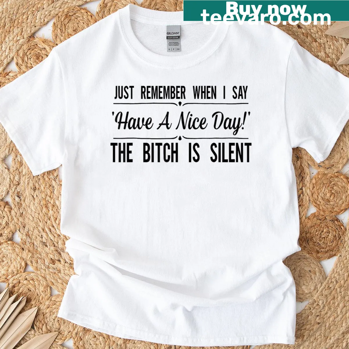 Funny T-shirt featuring sarcastic text about having a nice day — on a men's t-shirt