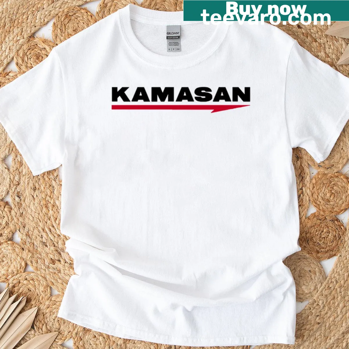 Fishing-themed T-shirt: 'Kamasan Gear For Hook Up Big Fish' — on a men's t-shirt