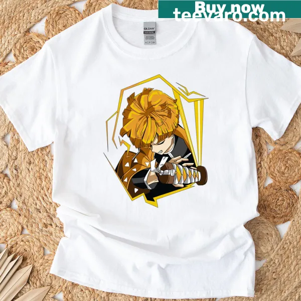 Bold lightning bolt graphic on a t-shirt symbolizing power and adventure