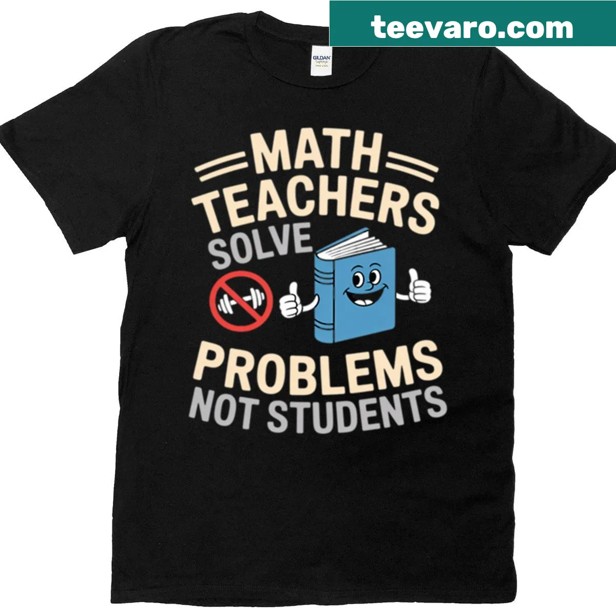 Funny t-shirt for math teachers with humorous text — on a men's t-shirt