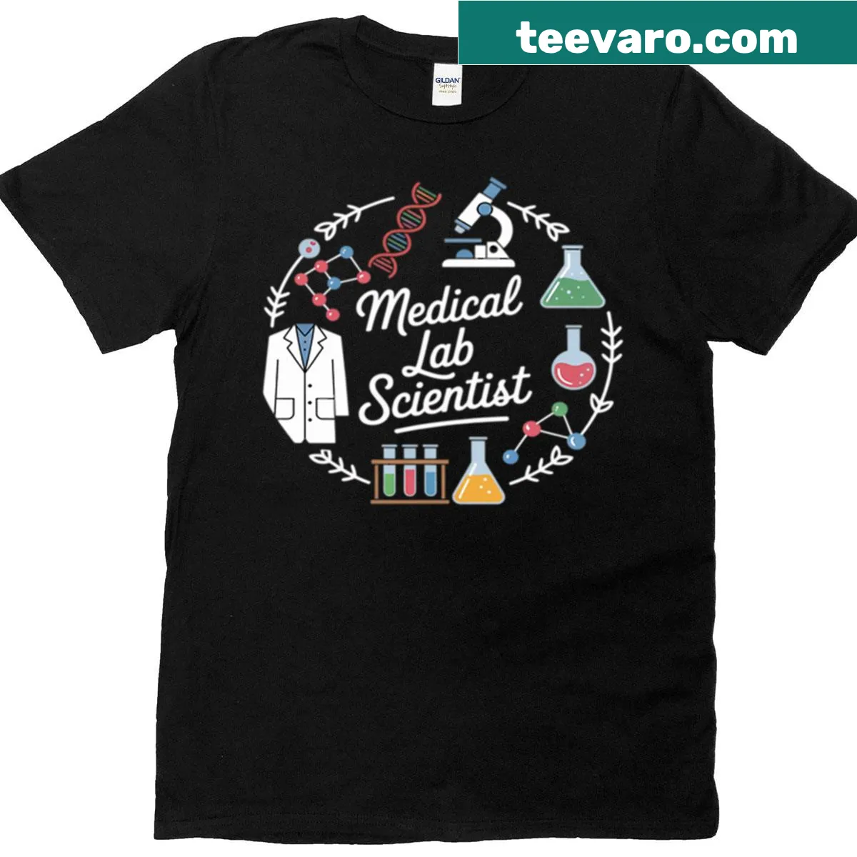 Proud Medical Lab Scientist text on t-shirt — on a men's t-shirt