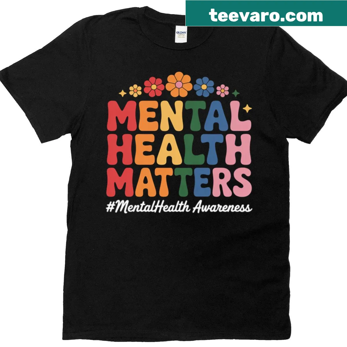 Inspirational Mental Health Matters T-shirt with bold typography — on a men's t-shirt