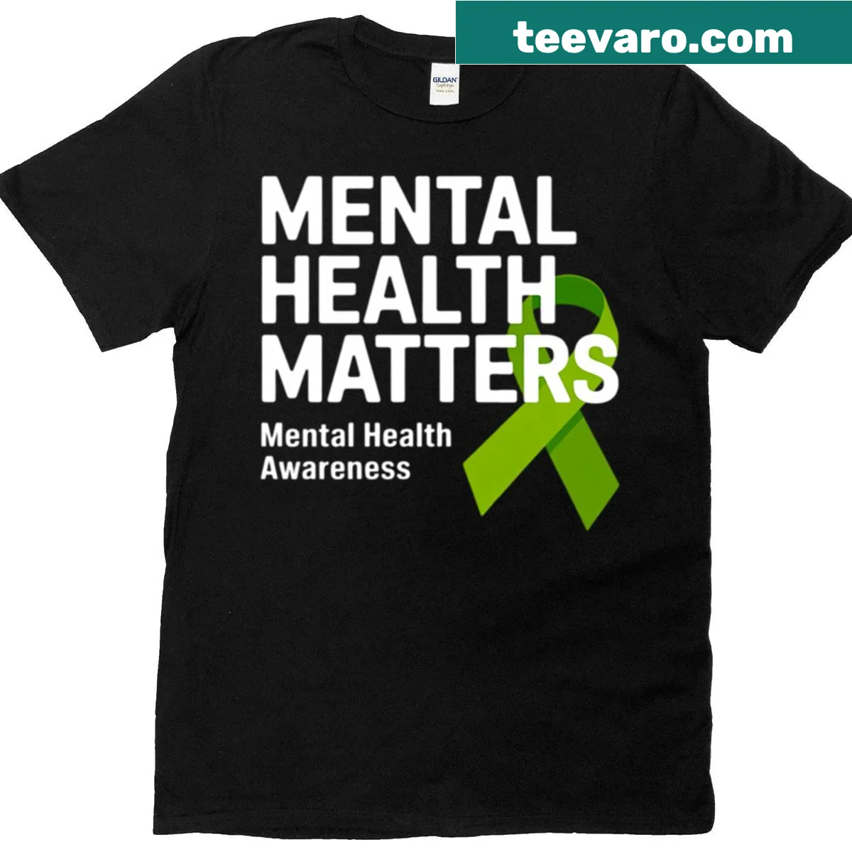 Mental Health Matters message graphic t-shirt — on a men's t-shirt