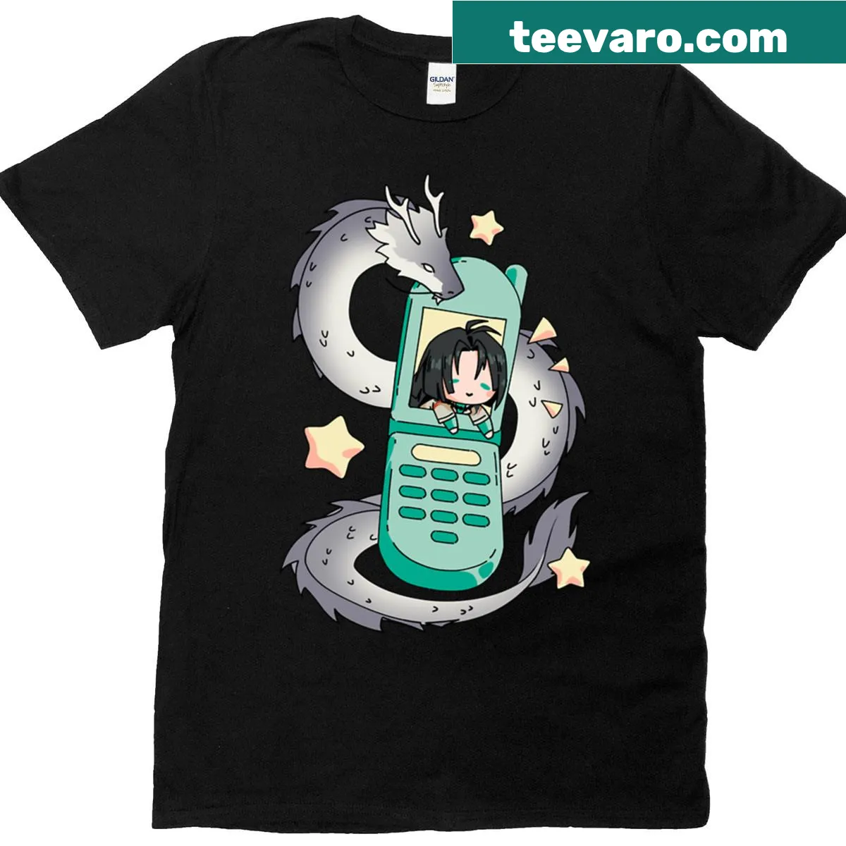 Silhouette of a Feng Xun wind instrument on a minimalist t-shirt — on a men's t-shirt