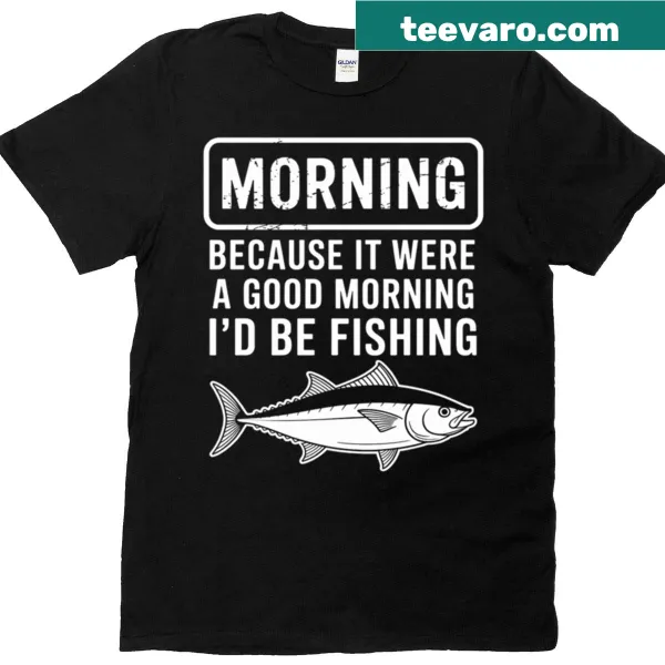 Funny fishing-themed shirt with playful typography design