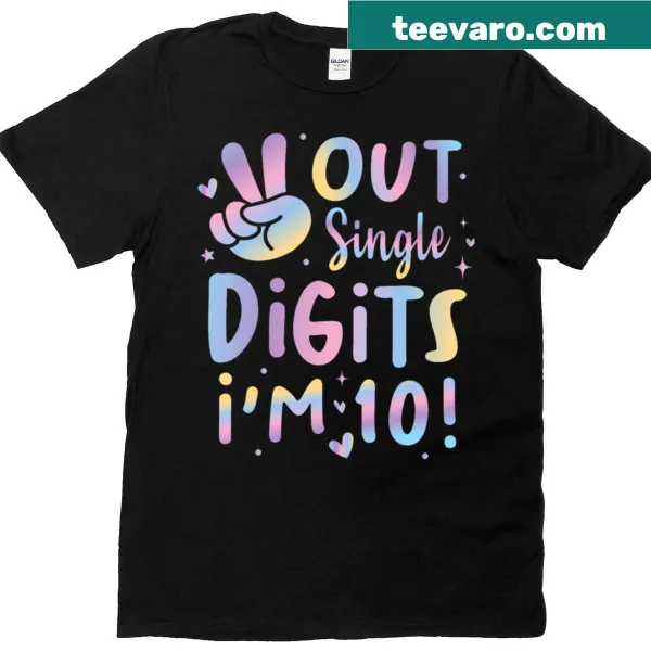 Illustrative T-shirt for a girl celebrating 10th birthday