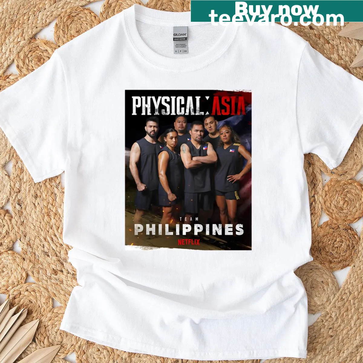 Minimalist T-shirt featuring the phrase Physical Asia in a clean design. — on a men's t-shirt
